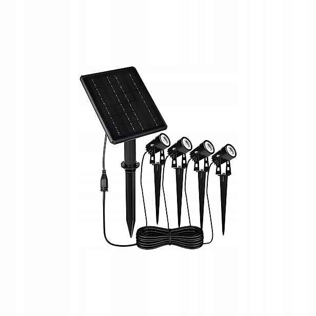 4x Solární zahradní reflektorová Led lampa 3000K IP54 Masterled
