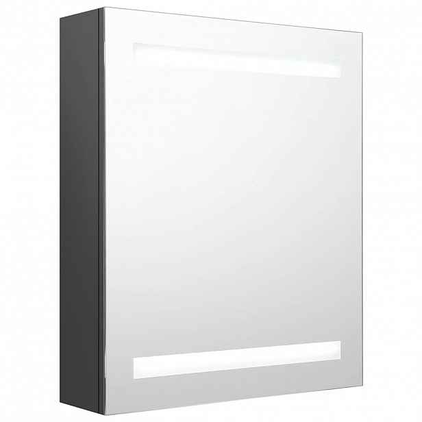 vidaXL LED koupelnová skříňka se zrcadlem šedá 50 x 14 x 60 cm