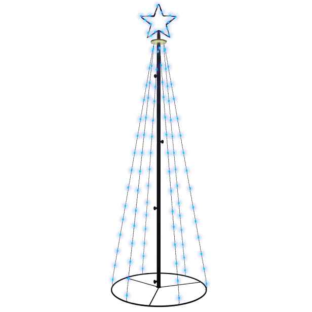 vidaXL Vánoční stromek kužel 108 modrých LED diod 70 x 180 cm