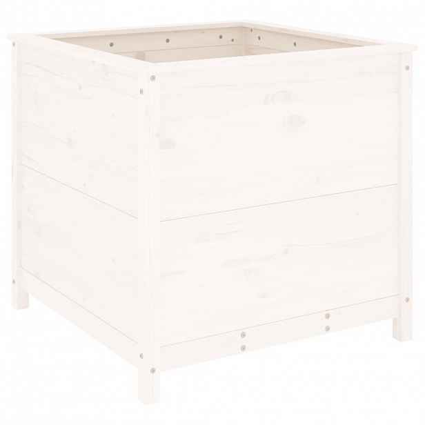 vidaXL Zahradní truhlík bílý 82,5 x 82,5 x 78 cm masivní borové dřevo