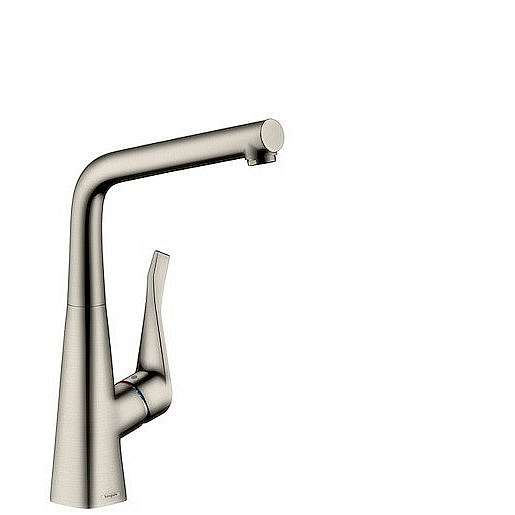 Dřezová baterie Hansgrohe Metris M71 s otočným raménkem vzhled nerezu 14822800