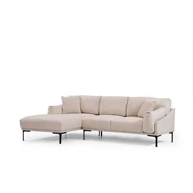 Hanah Home Rohová sedací souprava Leo 255 cm krémová levá