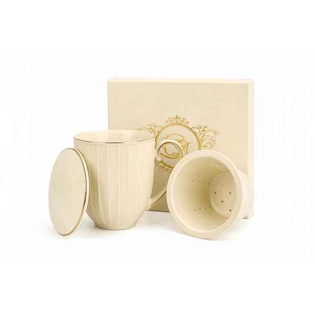Porcelánový hrnek 400 ml s konvičkou Nina Ecru