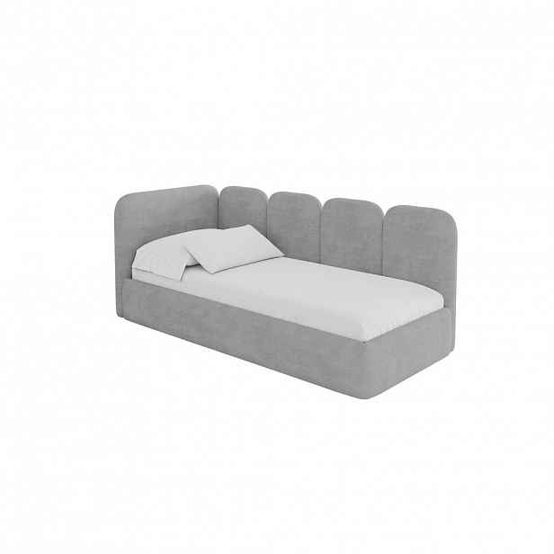 ALTDECOR JEDNOLŮŽKOVÁ POSTEL pro mládež s úložným prostorem, vpravo - VELY 90x200 šedá