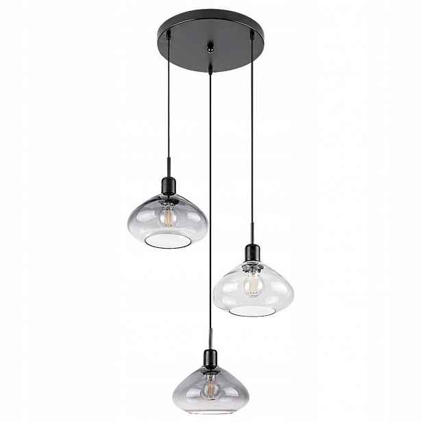Černá závěsná lampa Dvora s teplým leskem nad stolem Rabalux
