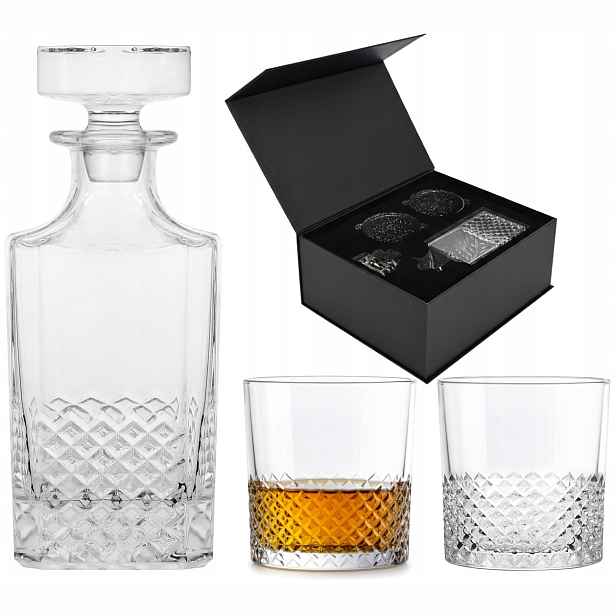 Karafa na whisky 2 sklenice Crystal Dárek v krabičce Sada Svatba Narozeniny