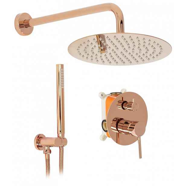 REA - Sprchový set pod omítku Lungo růžovězlatý + box REA-P4111
