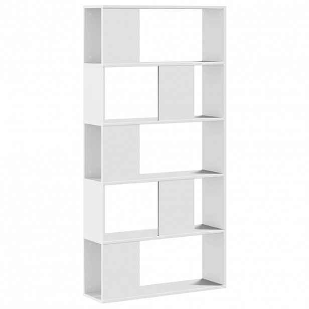 vidaXL Knihovna 5patrová bílá 80,5 x 23,5 x 162,5 cm kompozitní dřevo