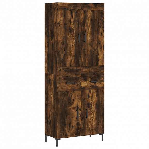 vidaXL Skříň highboard kouřový dub 69,5 x 34 x 180 cm kompozitní dřevo