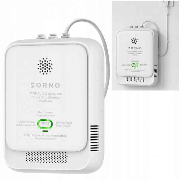 Orno Detektor Detektor plynu CH4 Na omítku Kabelový 230 V Ac IP20