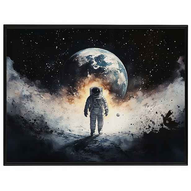 Plakát Rámeček Hliníkový, Astronaut, Vesmír, Země, Hvězdy, Univerzum 80x60