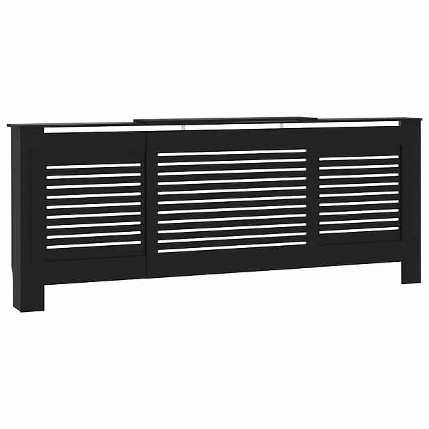 vidaXL Kryt na radiátor MDF černý 205 cm