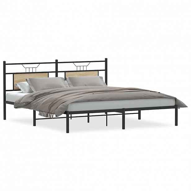 vidaXL Rám postele bez matrace Dub Sonoma 183x203cm Dřevěné konstrukce