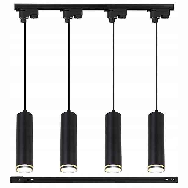 Závěsné stropní svítidlo Kolejnice 1 m 4x Led trubice Černá kolejnice Svítidlo GU10