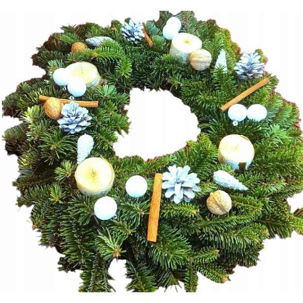 Dekorace, věnec, živý, jasný na 4 svíčky, Vánoce, advent [BN-Z10]