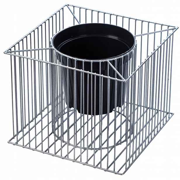 Gabionový Květináč 48 cm Ocelový Obal Na Květiny Zahradní Čtvercový