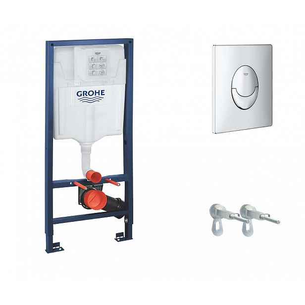 Grohe Rapid SL - Předstěnový instalační set pro závěsné WC, výška 1,13 m, ovládací tlačítko Skate Air, chrom 38721001