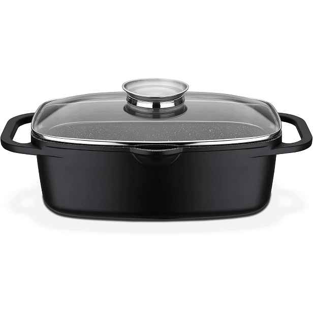 Gsw Gourmet Granitová Žáruvzdorná Nádoba 33X21 CM, Černý Hliník