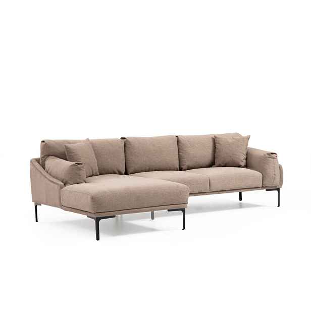 Hanah Home Rohová sedací souprava Leo 255 cm mocha levá