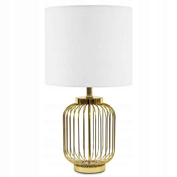 Stolní Lampa Bílá Zlatá 55 cm Kovová Loft Moderní Noční Lampa 50 60