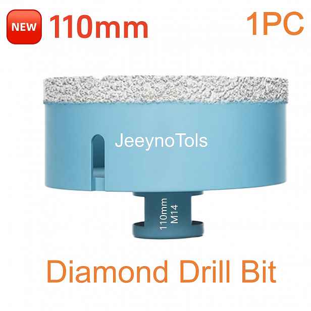 TEMU 1 ks 110mm dry diamondový vrták, odolný a vyšší kvalita, univerzální pro cihly, žulu a další, snadné suché/mokré vrtání s M14 závitem pro