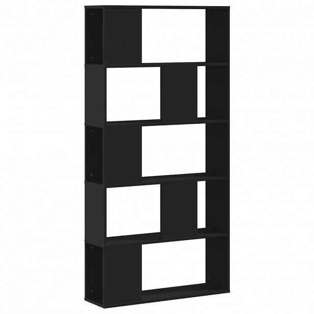 vidaXL Knihovna 5patrová černá 80,5 x 23,5 x 162,5 cm kompozitní dřevo