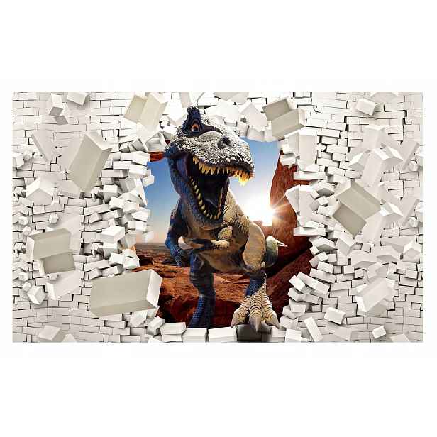 Fototapeta pro děti Dinosauři Cihlová Zeď 312x219