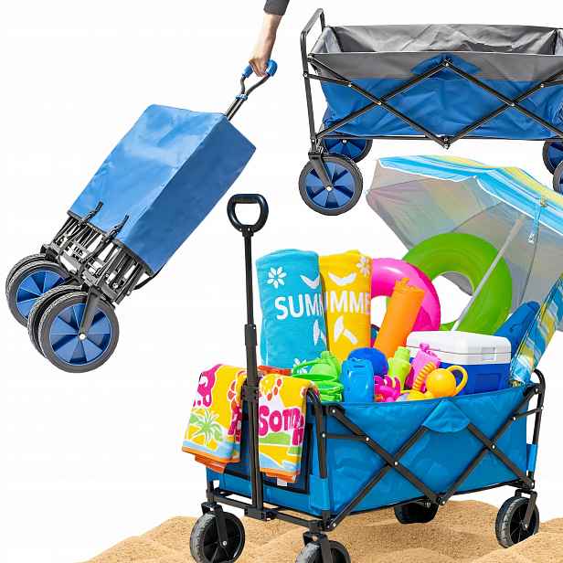 Plážový přepravní vozík skládací turistický festivalový nákupní 120kg