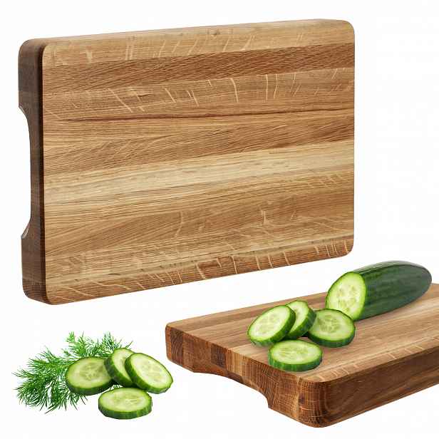 Prkénko Na Krájení Dřevěné Kuchyňské 40x25cm Na Servírování Dubový Blok Velký