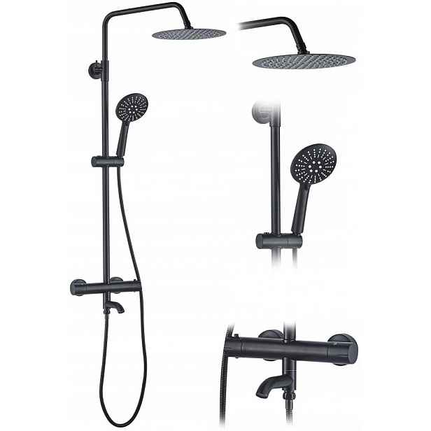 REA - Sprchový set s baterií 150mm Lungo černý REA-P4113