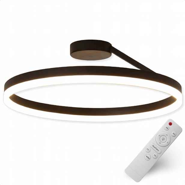 Stropní Svítidlo Černá Moderní Stropní Svítidlo Led Ring S Dálkovým Ovládáním 50 CM 3 Barvy