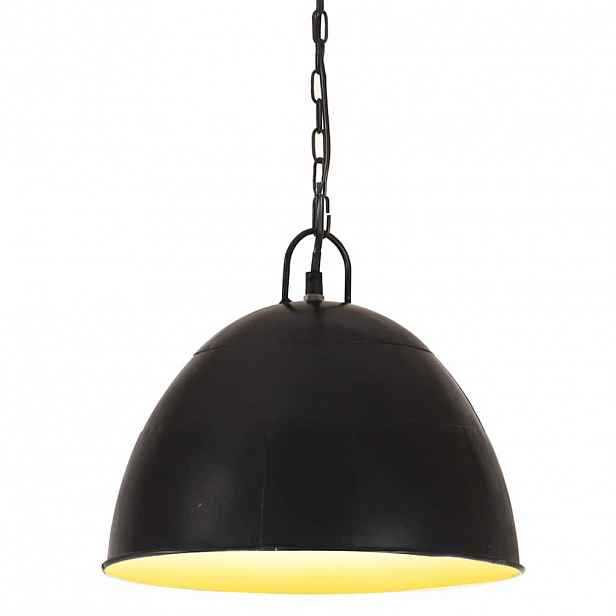 vidaXL Industriální závěsné svítidlo 25 W černé kulaté 31 cm E27