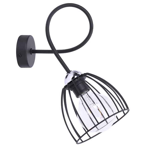 Drátěná nástěnná lampa Retro Chrom Loft