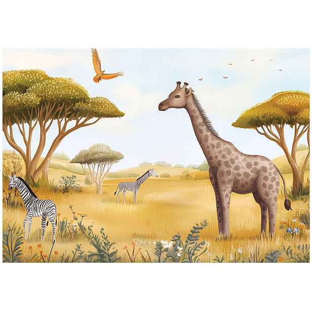 Tapeta Do Dětského Pokoje Safari Žirafa Fototapeta Dětská 150x105