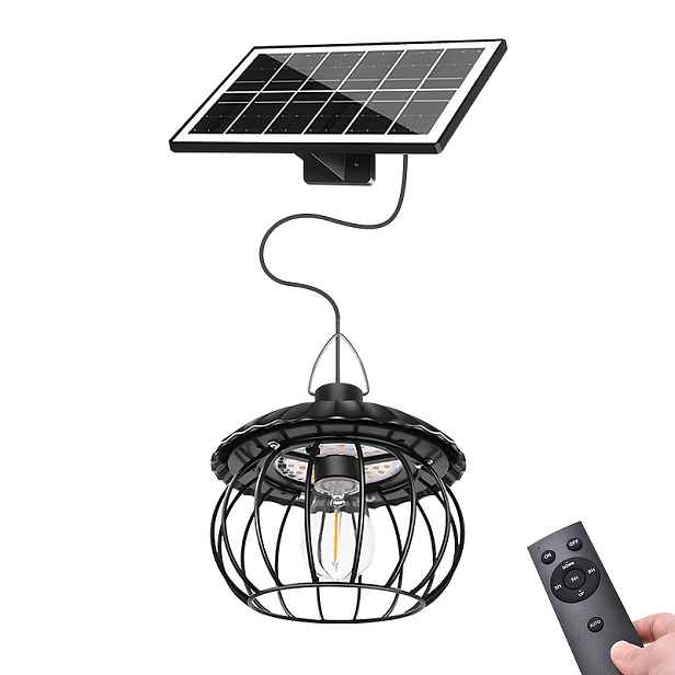 TEMU Solární závěsné světlo, venkovní solární lampa z tepaného železa, dekorativní závěsné světlo s dálkovým ovládáním, solární lampa ve vintage