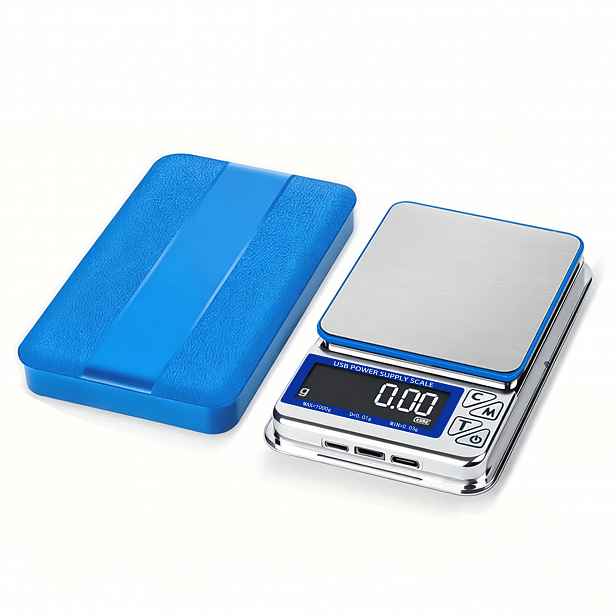 TEMU Ultra-přesná digitální váha z nerezové oceli - 1000G X 0.01G, USB dobíjecí s LCD displejem pro šperky, kuchyni a další