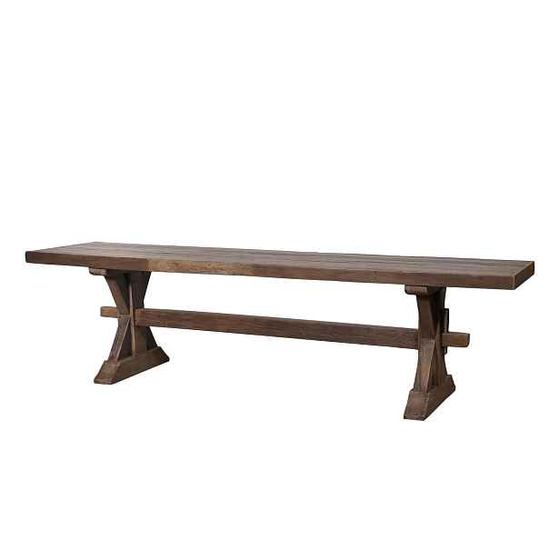 Hnědá lavice z recyklovaného dřeva Grimaud - 180*38*45 cm Chic Antique