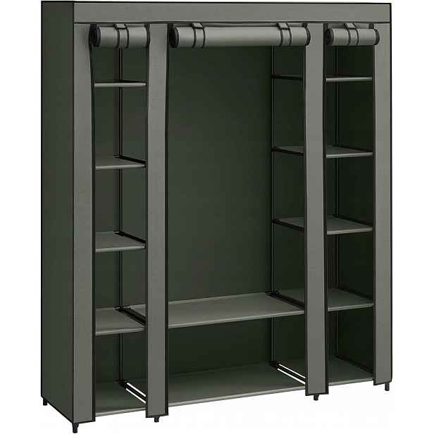 Songmics Skříň na oblečení 150 x 45 x 175 cm zeleno-černá