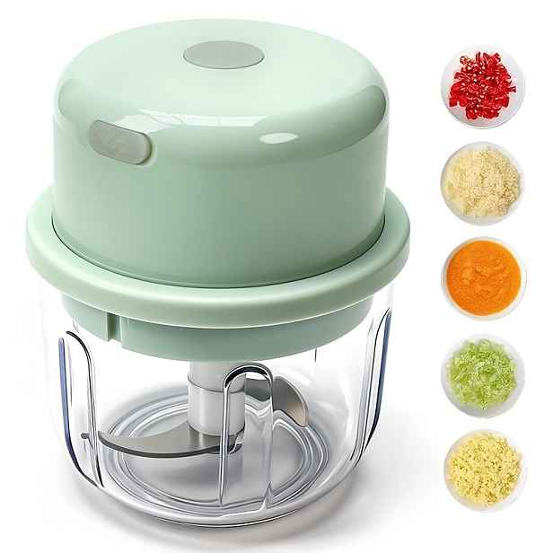 TEMU Elektrický drtič česneku, 450ml přenosný bezdrátový mini kuchyňský robot, nabíjecí mixér na zeleninu pro ořechy, chilli, cibuli, mleté maso a