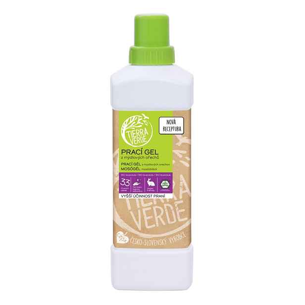Tierra Verde Prací gel z mýdlových ořechů s BIO levandulovou silicí (lahev 1 l)