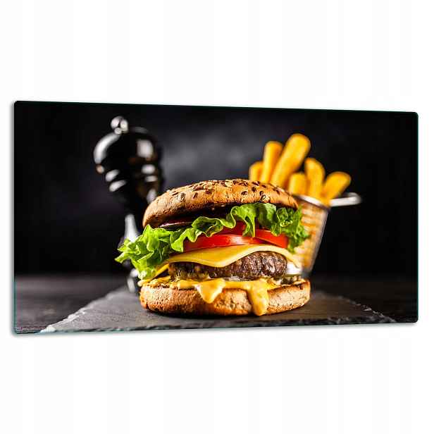 7v1 Skleněná Deska Na Krájení 52x30 Hamburger