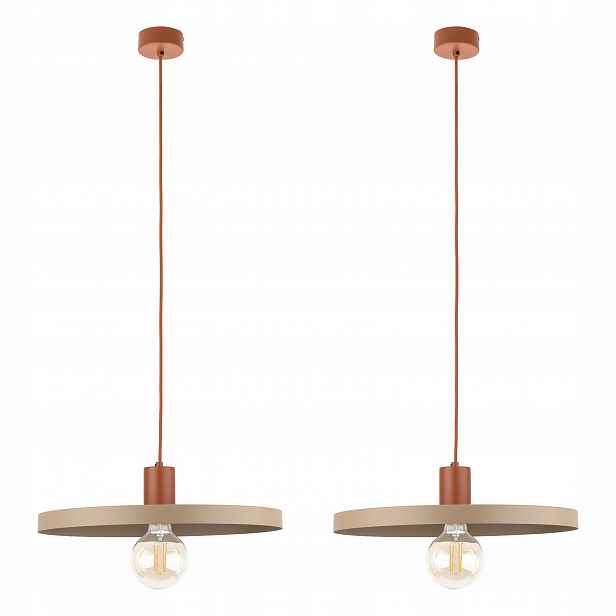 Tk Lighting Sada 2 x lampa Pendel Béžová Kov Regulace výšky 170 cm