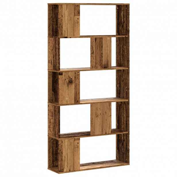 vidaXL Knihovna 5patrová old wood 80,5 x 23,5 x 162,5 cm kompozit