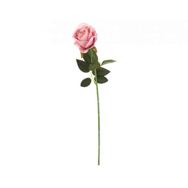 Umělá květina Růže 52 cm, světle růžová