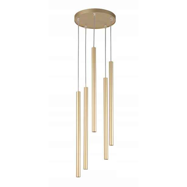Moderní dekorativní závěsná lampa, zlatá, kulatá, nad stůl 5 bodů Sigma