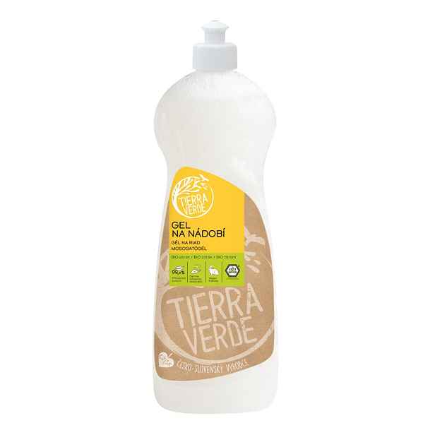 Tierra Verde Gel na nádobí s BIO citronovou silicí (lahev 1 l)