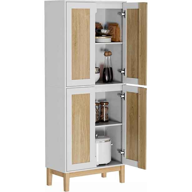 Uev Multifunkční vysoká komoda, moderní design, 60 x 30 x 150 cm