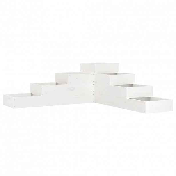 vidaXL Nástěnný truhlík 4patrový 106x104,5x36 cm bílý masivní borovice