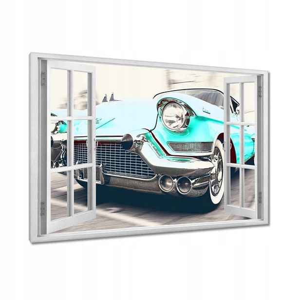 Obrazy 120x80 Tyrkysový Cadillac