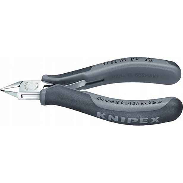 Boční štípací kleště pro elektroniku Esd, špičatá hlava 115 mm Knipex